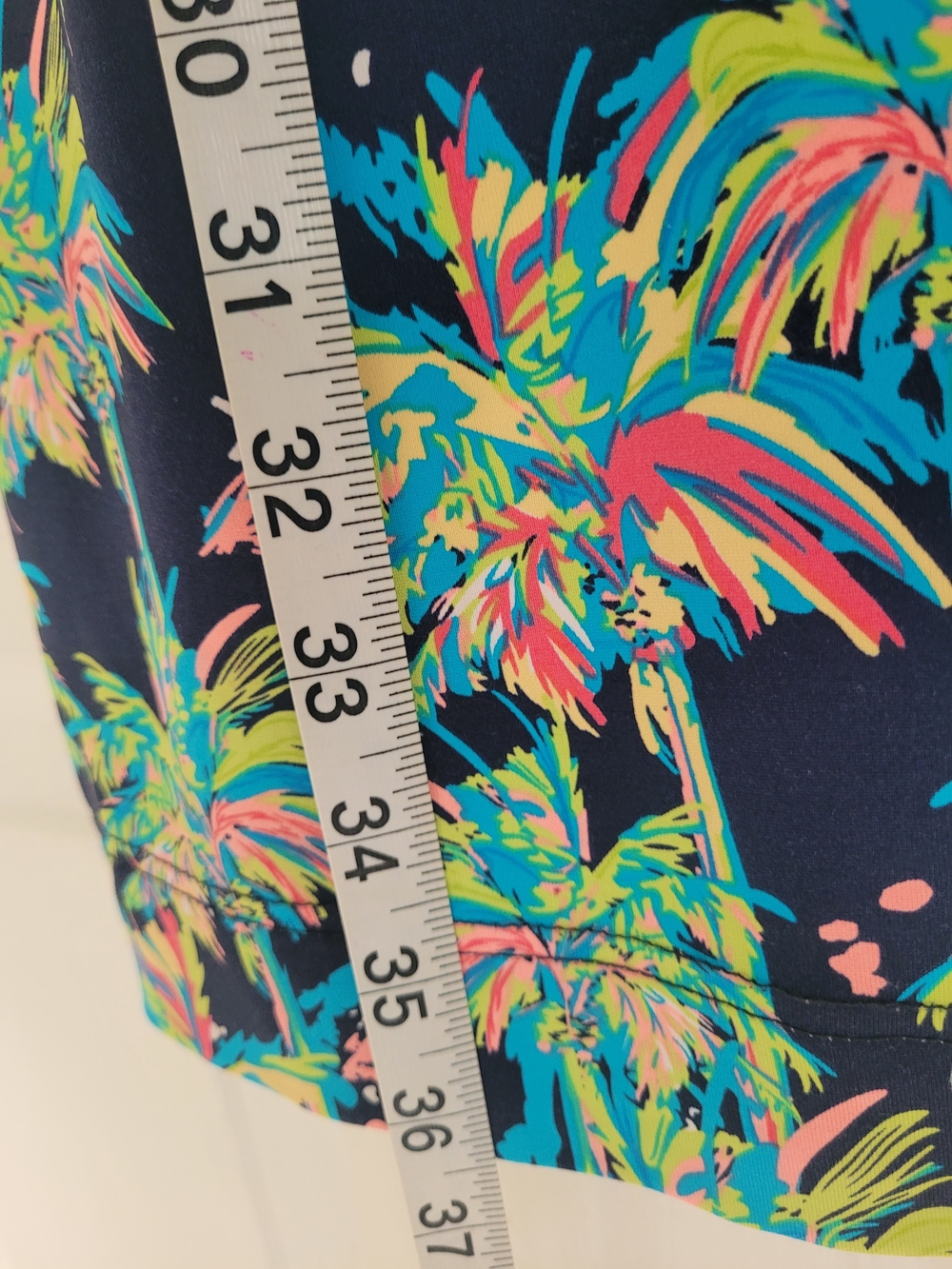 Tropical Palm Tree Print Sleeveless Shift Dress – Resort Vacation Style - Picture 6 of 6